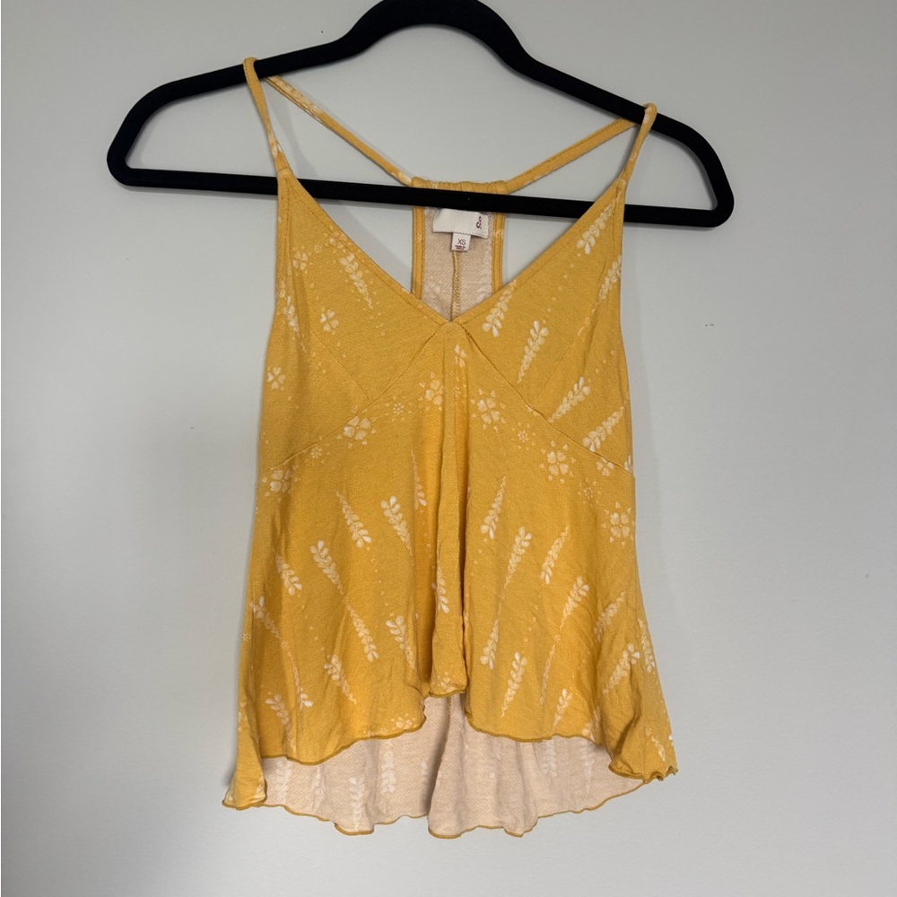 SO Yellow Asymmetrical Backless Camisole